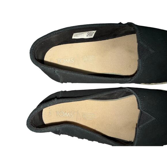 Toms Women's Alpargata Rope Black Suede Espadrille Style Size 8M - Picture 8 of 9